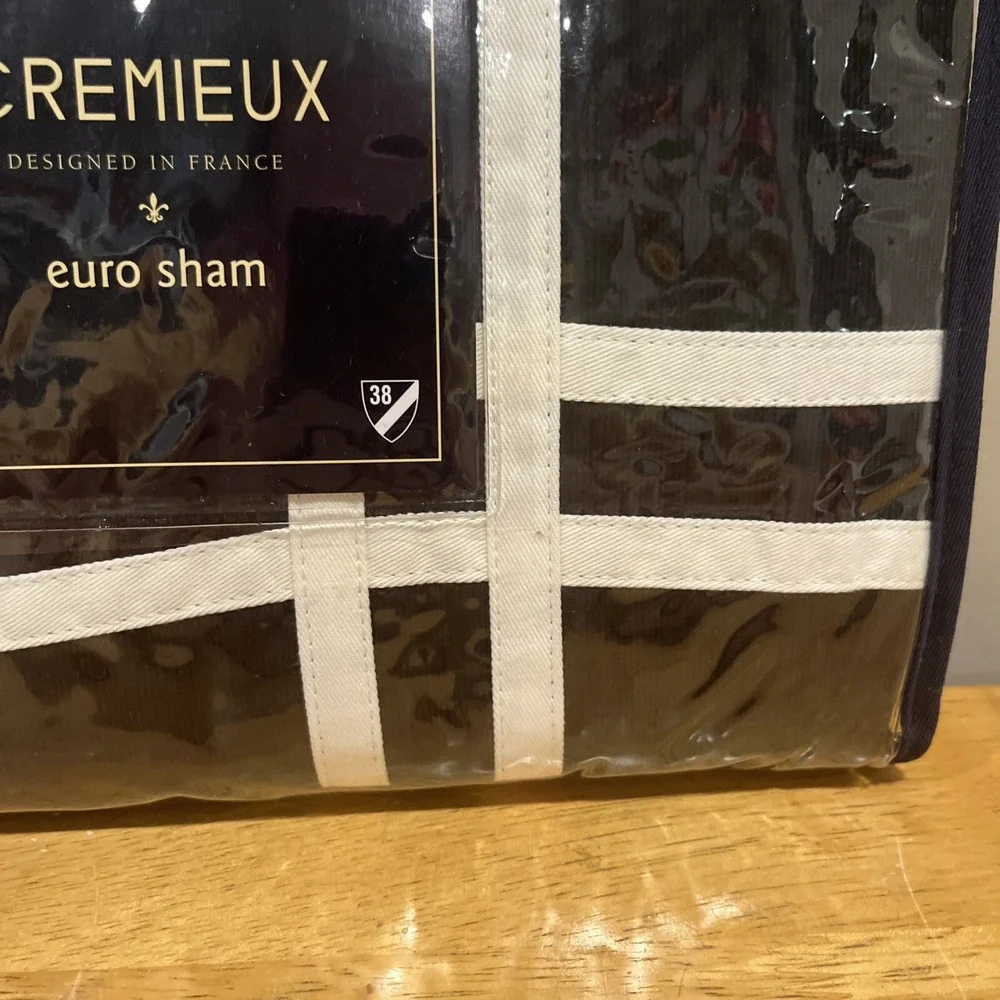 Cremieux Black White‎ Striped One (1) Euro Sham 26x26 100% Cotton